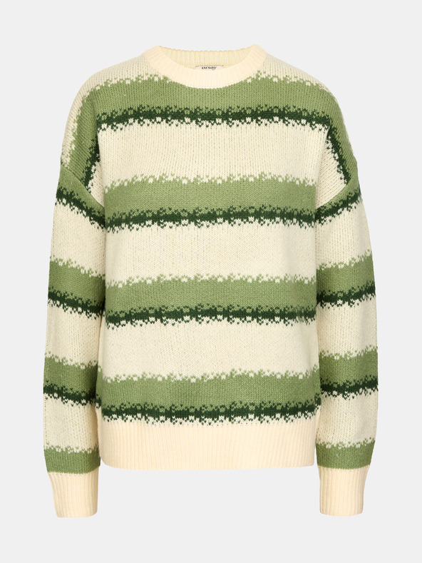 Orsay Zeleni ženski prugasti pulover ORSAY