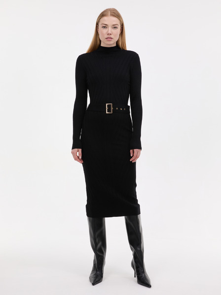 Orsay Crna ženska midi haljina s remenom ORSAY