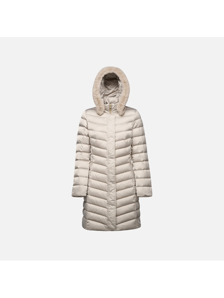 Geox Bež bunda za žene s prošivenim Geox Bettanie