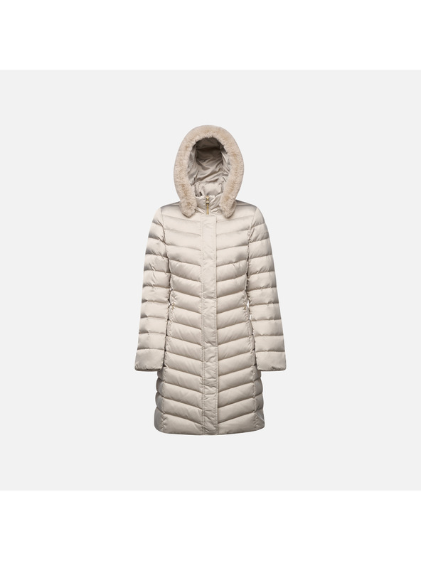 Geox Bež bunda za žene s prošivenim Geox Bettanie