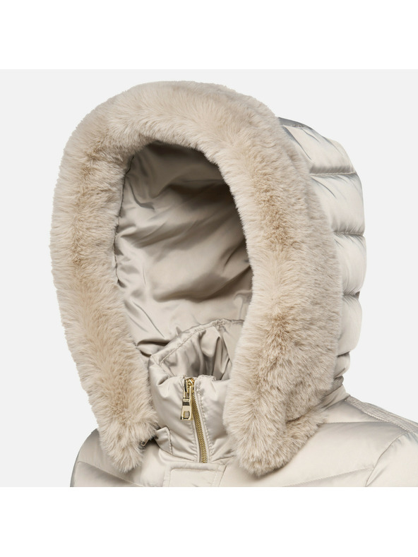 Geox Bež bunda za žene s prošivenim Geox Bettanie