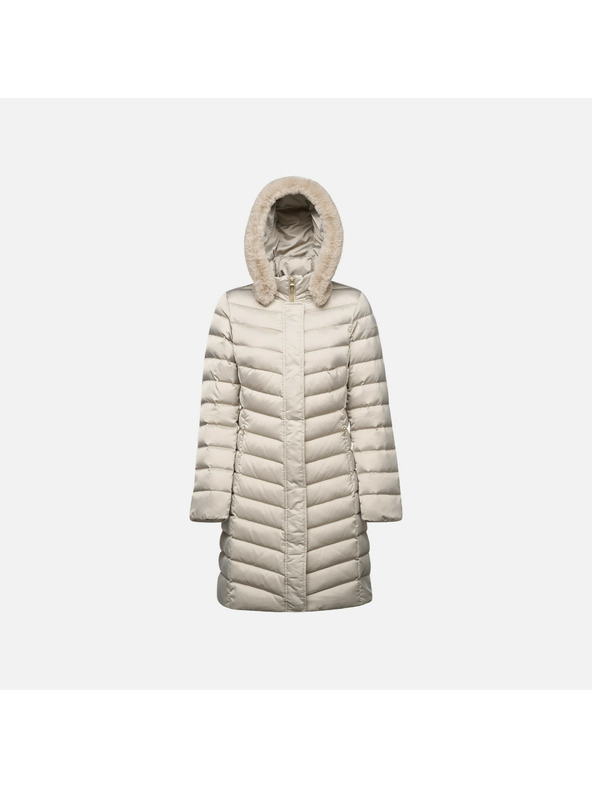 Geox Bež bunda za žene s prošivenim Geox Bettanie