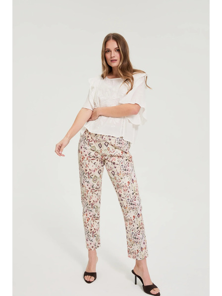 Moodo Uzorovane hlače bež Moodo