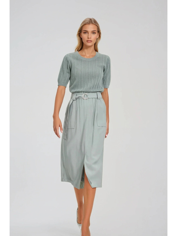 Moodo Maslinasti džemper s kratkim rukavima Moodo