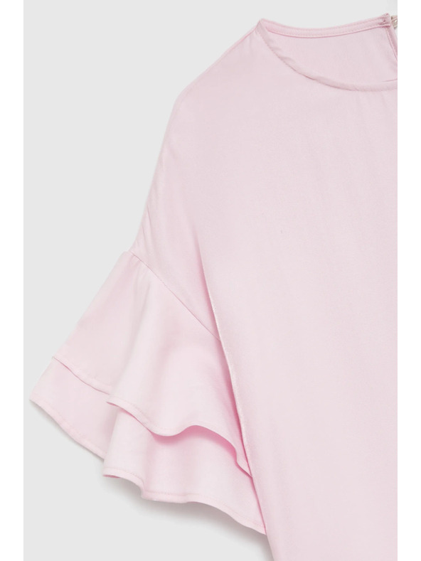 Moodo Ružičasta košulja s volanima na rukavima Moodo