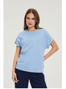 Moodo Pamučna plava bluza s kratkim rukavima Moodo