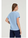 Moodo Pamučna plava bluza s kratkim rukavima Moodo