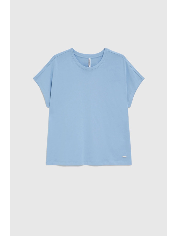 Moodo Pamučna plava bluza s kratkim rukavima Moodo