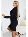 numoco Elegantne sako haljine s pojasom i asimetričnom rubom - crne