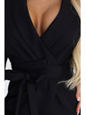 numoco Elegantne sako haljine s pojasom i asimetričnom rubom - crne