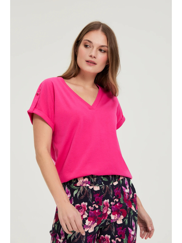 Moodo Pamučna majica purpurna Moodo