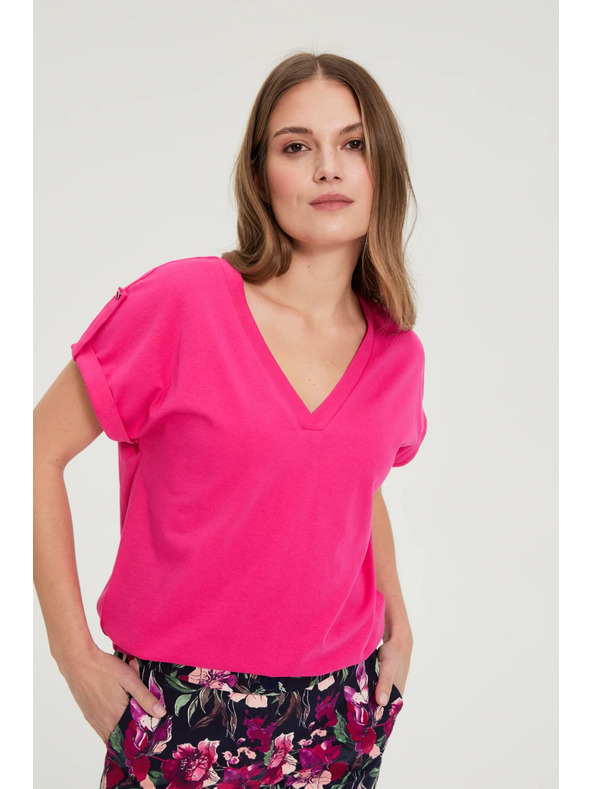 Moodo Pamučna majica purpurna Moodo