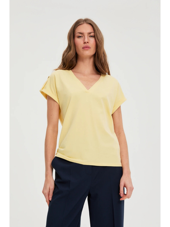 Moodo Pamučna majica žuta Moodo