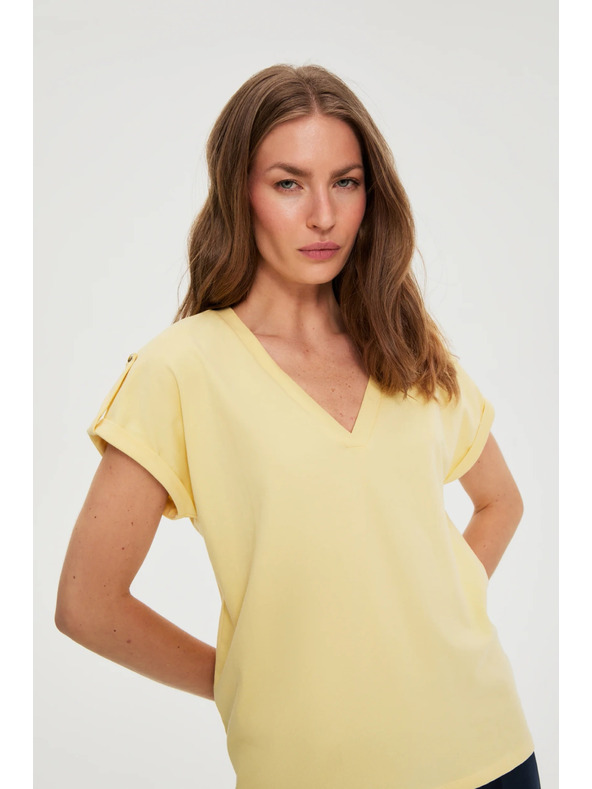 Moodo Pamučna majica žuta Moodo