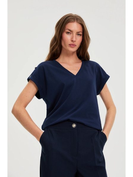 Moodo Pamucna majica tamno plava Moodo