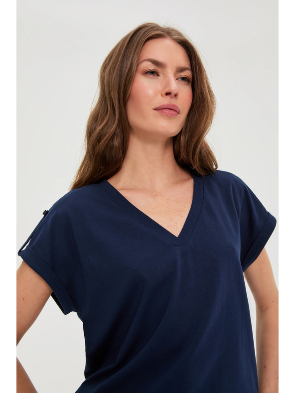 Moodo Pamucna majica tamno plava Moodo