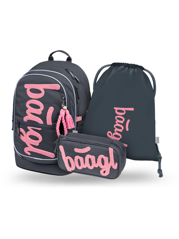BAAGL  BAAGL SET 3 Core Logo ružičasta: ruksak, pernica, vrećica GRS