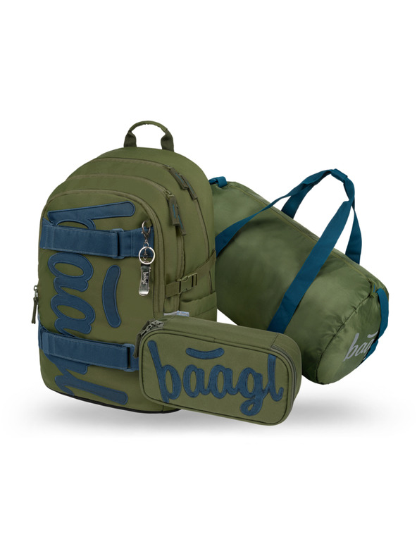 BAAGL  BAAGL SET 3 Skate Olive: ruksak, pernica, sportska torba GRS