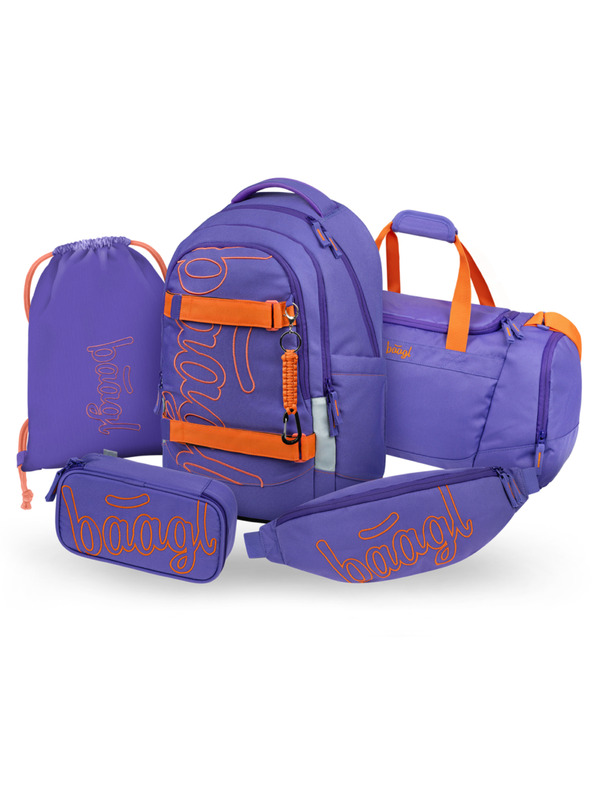 BAAGL  BAAGL SET 5 Skate Max Orange: ruksak, pernica, vrećica, sportska torba, pojas za struk GRS