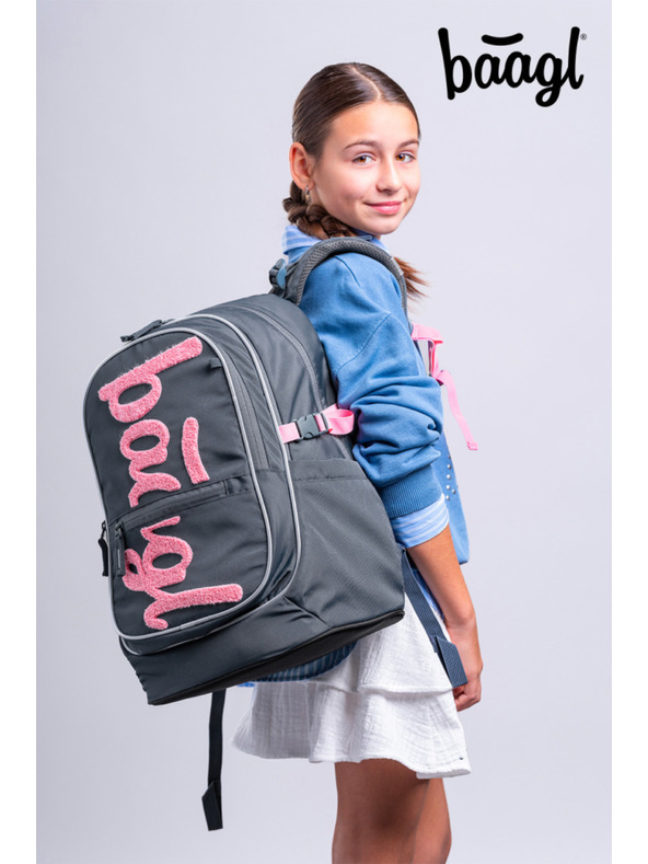 BAAGL  BAAGL SET 5 Core Logo ružičasta: ruksak, pernica, vreća, ledvinka, navlaka za prijenosno računalo GRS
