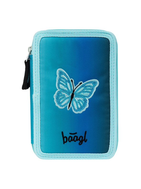 BAAGL  BAAGL Školska pernica troslojna Butterfly GRS