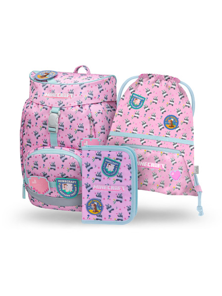 BAAGL  BAAGL SET 3 Airy Minecraft Panda: ruksak, pernica, vreća