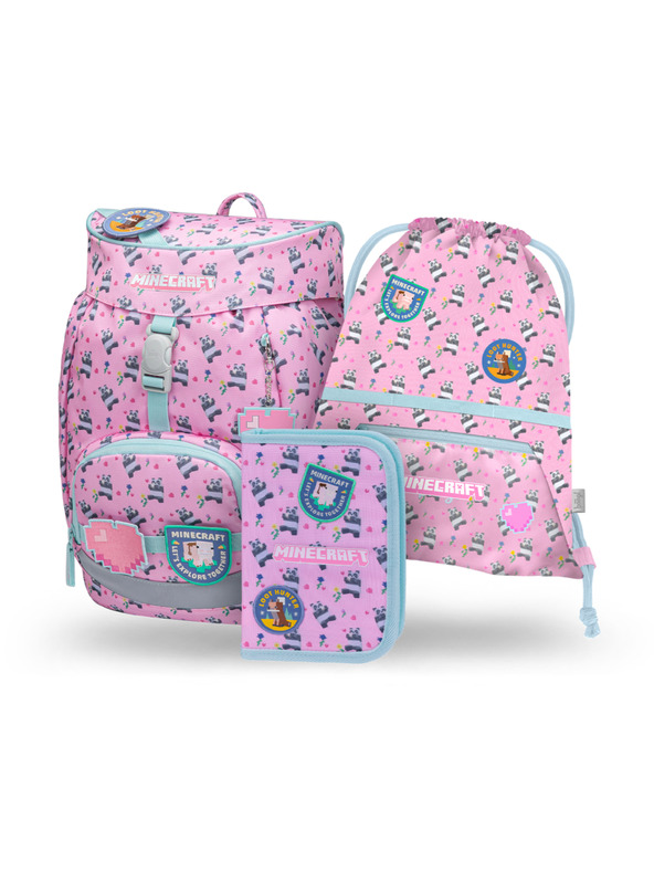 BAAGL  BAAGL SET 3 Airy Minecraft Panda: ruksak, pernica, vreća