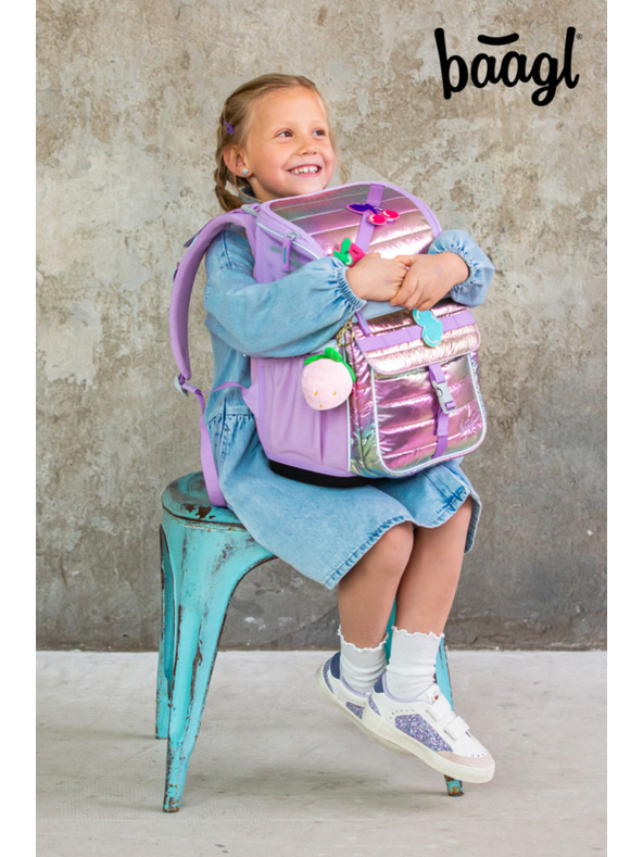 BAAGL  BAAGL SET 5 Zippy Lavender: školska torba, penal, vrećica, pregača, novčanik