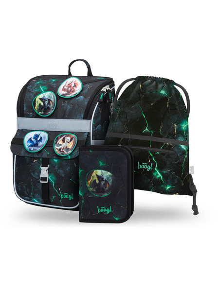 BAAGL  BAAGL SET 3 Zippy Zmajevi: aktovka, pernica, vreća