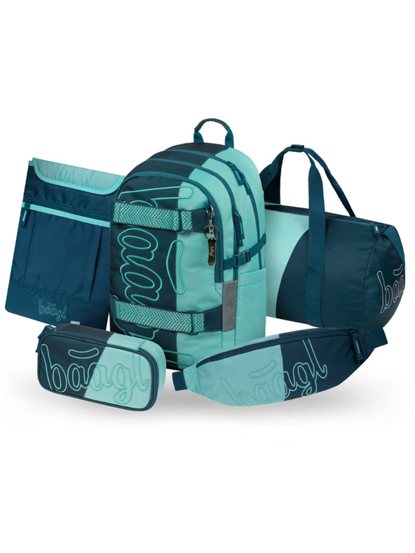 BAAGL  BAAGL SET 5 Skate Petrol: ruksak, pernica, sportska torba, torbica za struk, futrola za laptop GRS