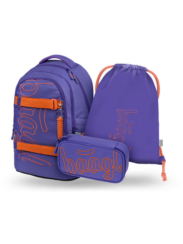BAAGL  BAAGL SET 3 Skate Max Orange: ruksak, pernica, vreća GRS