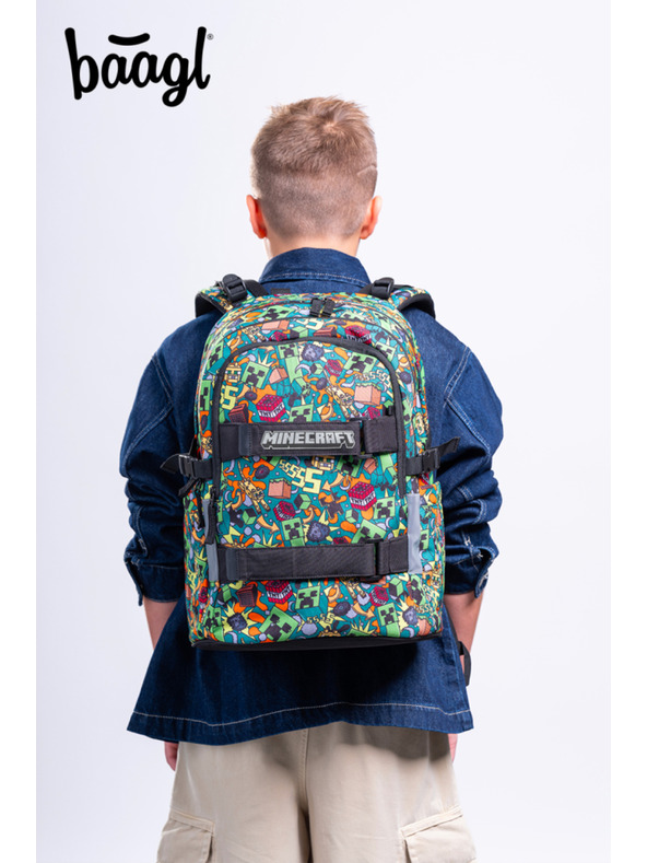 BAAGL  BAAGL SET 3 Skate Minecraft Chaos: ruksak, pernica, vreća