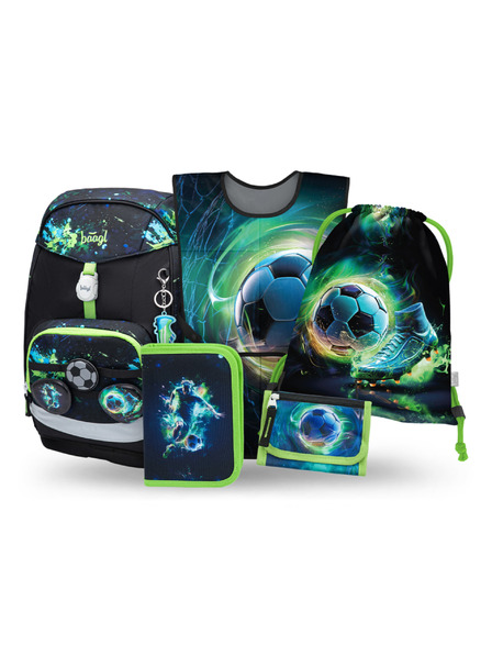 BAAGL  BAAGL SET 5 Airy Plus Nogomet: ruksak, pernica, vrećica, pregača, novčanik