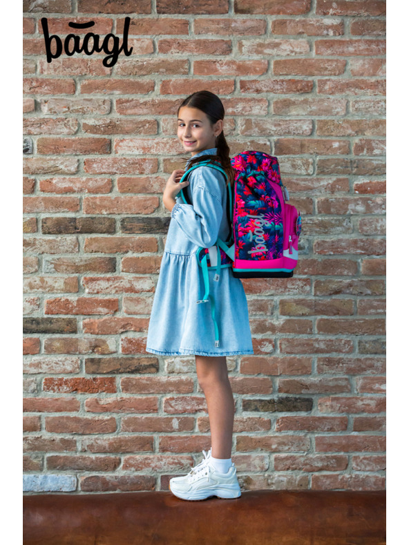 BAAGL  BAAGL SET 3 Airy Plus Flamingosi: ruksak, pernica, vrećica