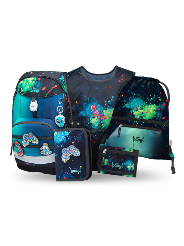 BAAGL  BAAGL SET 5 Airy Plus Chill: ruksak, pernica, vrećica, pregača, novčanik