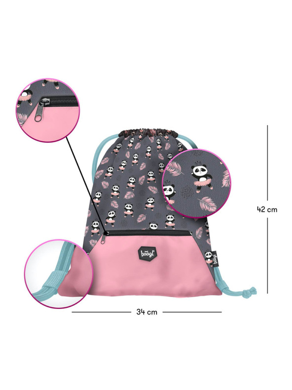 BAAGL  Sivi set 3 brze pande: aktovka, pernica, Baagl torba