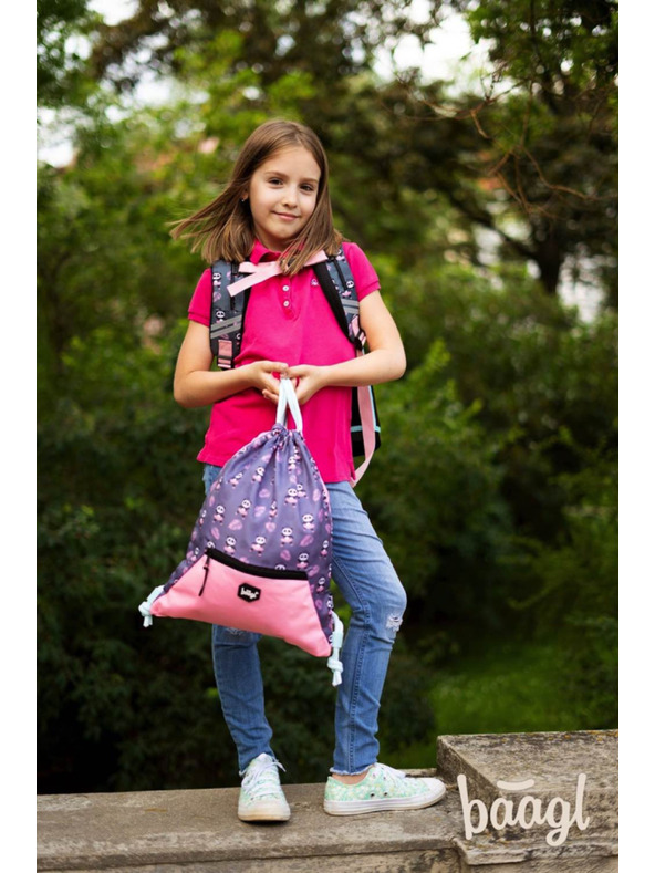 BAAGL  Sivi set 3 brze pande: aktovka, pernica, Baagl torba