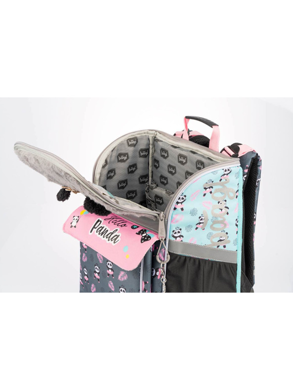 BAAGL  Sivi set 3 brze pande: aktovka, pernica, Baagl torba