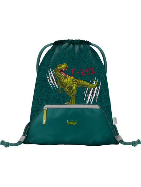 BAAGL  Zelena torba s džepom Baagl T-Rex