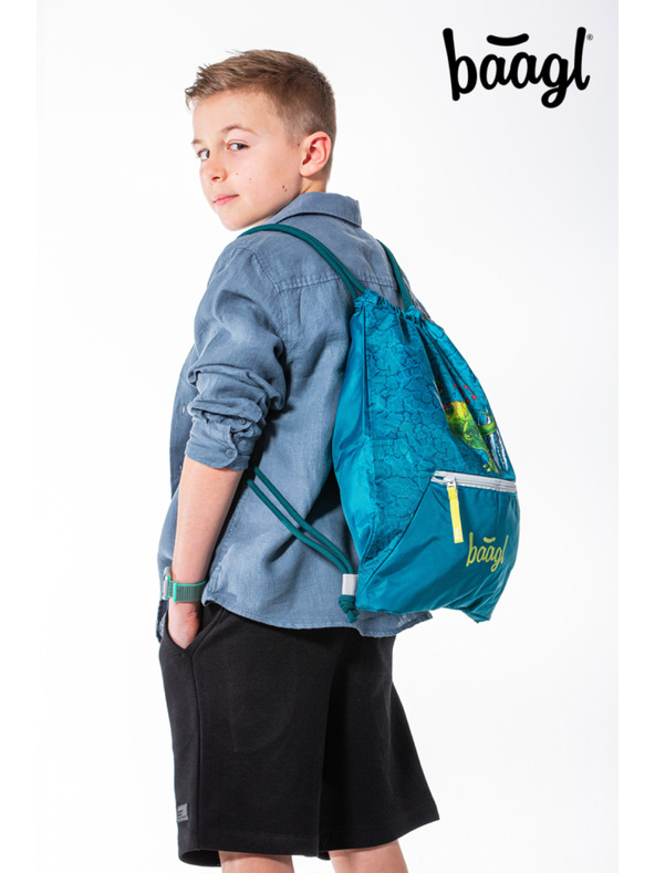 BAAGL  Zelena torba s džepom Baagl T-Rex