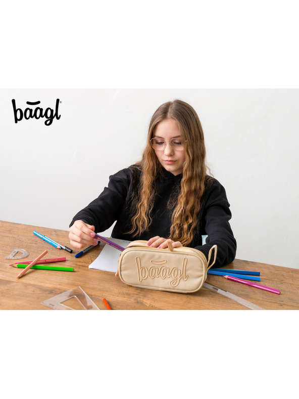BAAGL  Bež studentska pernica Baagl Beige