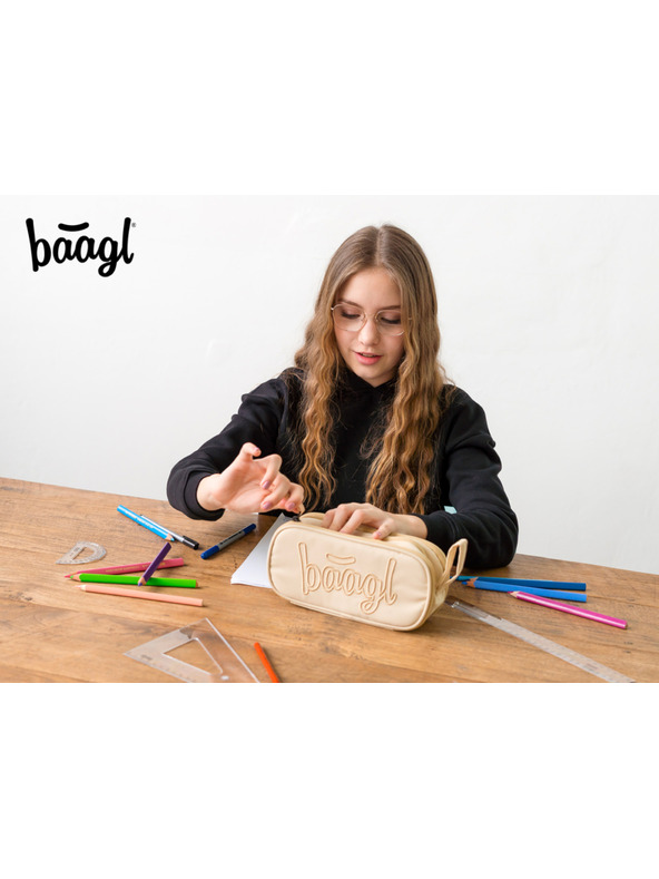 BAAGL  Bež studentska pernica Baagl Beige