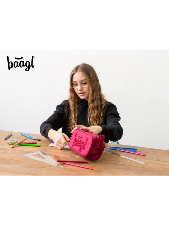 BAAGL  Crvena studentska pernica Baagl Ruby