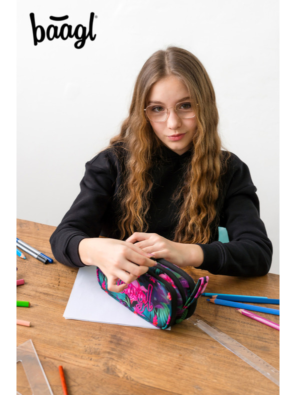 BAAGL  Ružičasta studentska pernica Baagl Paradise