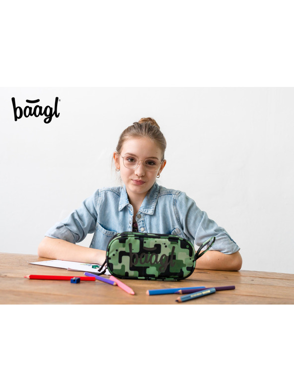 BAAGL  Zelena studentska pernica Baagl Green