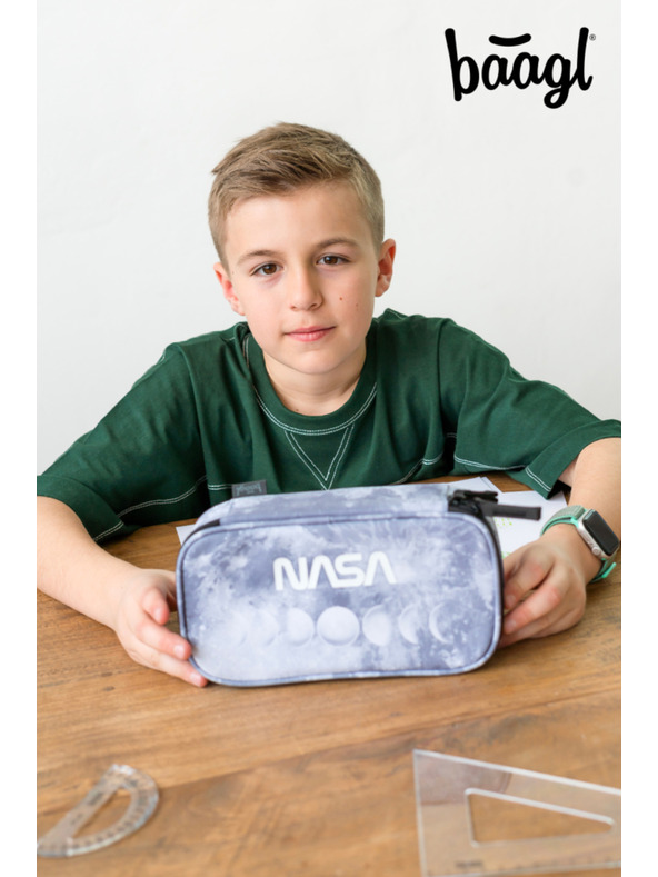 BAAGL  Siva školska pernica Baagl NASA Grey
