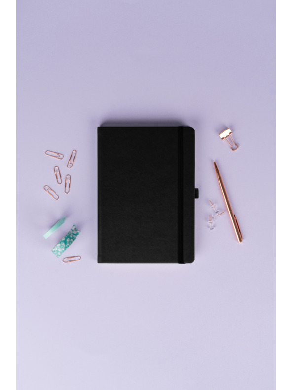 NOTIQUE NOTIQUE Notes Balacron, crn, točkasto, 15 x 21 cm