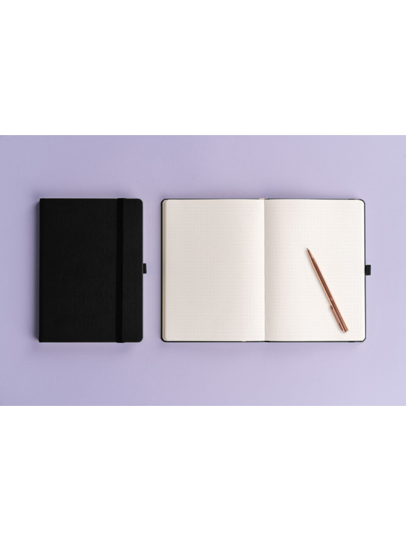 NOTIQUE NOTIQUE Notes Balacron, crn, točkasto, 15 x 21 cm