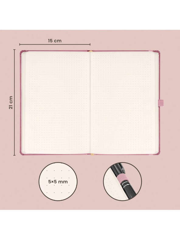 NOTIQUE NOTIQUE Notes Aprint Neo, ružičasta, točkasta, 15 x 21 cm