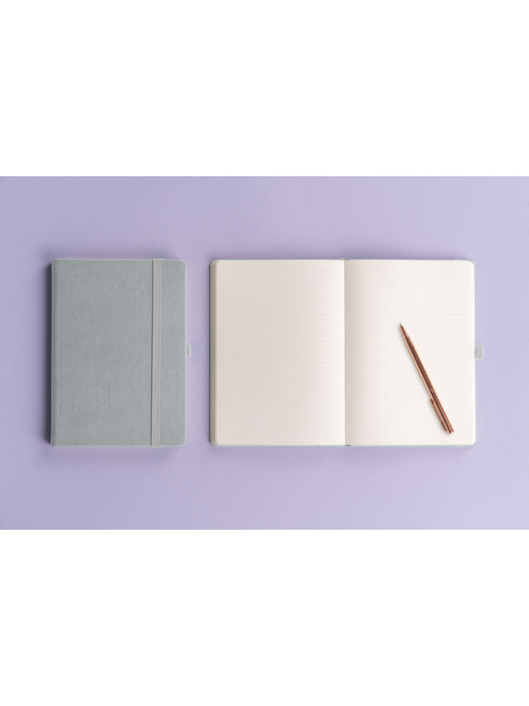 NOTIQUE NOTIQUE Notes Balacron, srebro, točkasto, 15 x 21 cm